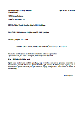 Predlog upnika, da sodišče seznani vse solastnike nepremičnine o nameravani prodaji nepremičnine v izvršbi in da ti lahko podajo soglasje